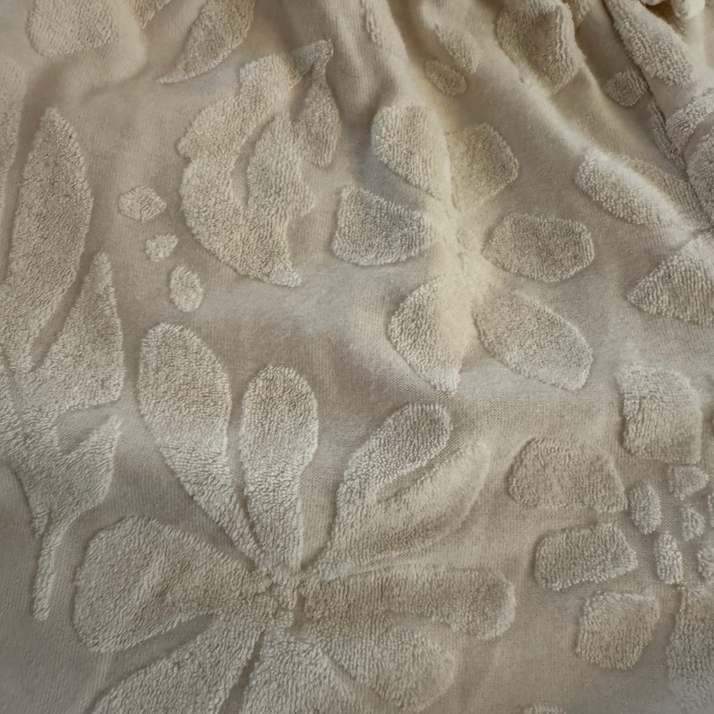 Women’s Cream Embossed Terry Shorts - Picture 5 of 8